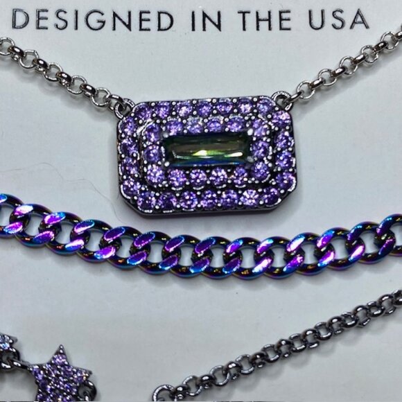 3pc Set Purple Star Rainbow Topaz RBP6543 She's Out of This World Luxe Layers - Picture 3 of 4
